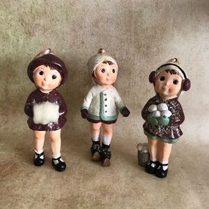 Set of Three Vintage Christmas Tree Figurines